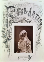 Sarah Bernhardt (1844-1923) dans le rôle de Marion Delorme au Théâtre de la Porte Saint-Martin, illustration pour la couverture du journal 